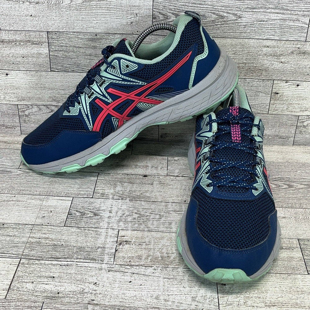 Asics Gel Venture 8‎ 1012B231 Blue Mint Pink Running Shoes Women Size 11 Wide